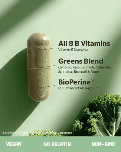 Miniatura 9 de Vegano Omega 3 180 cápsulas blandas y algas Calcio y Vitamina B Complejo Bundle – DHA y EPA a base de plantas, suplemento de calcio de algas rojas