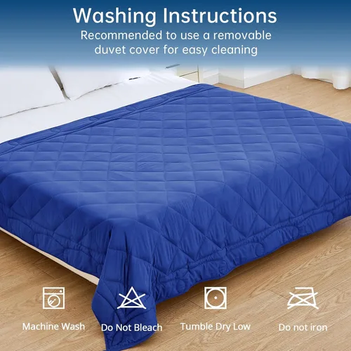 Miniatura 7 de OMYSTYLE Manta con peso para adultos (12 libras, 60 x 80 pulgadas), manta pesada tamaño Queen, material de microfibra transpirable y refrescante