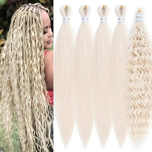 Miniatura 20 de Cabello para trenzar rizado ondulado negro 1B preestirado de onda oceánica profunda de ganchillo bohemio para trenzar de 16 pulgadas, 2 paquetes