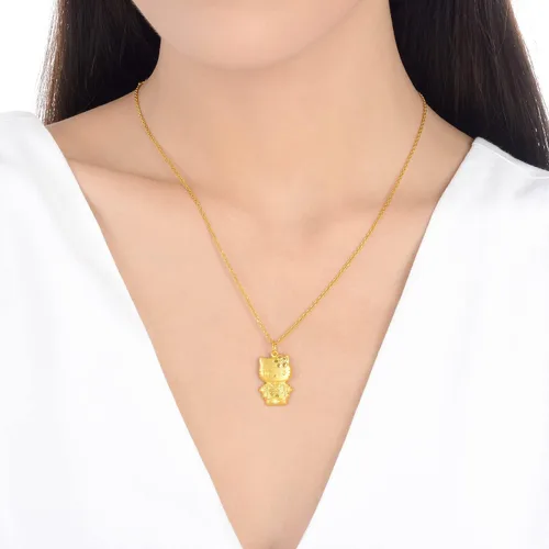 Miniatura 3 de CHOW SANG SANG Sanrio - Colgante de oro macizo 999.9 de 24 quilates Hello Kitty en Japón para mujeres y niñas 54487P (no incluye el collar), Metal
