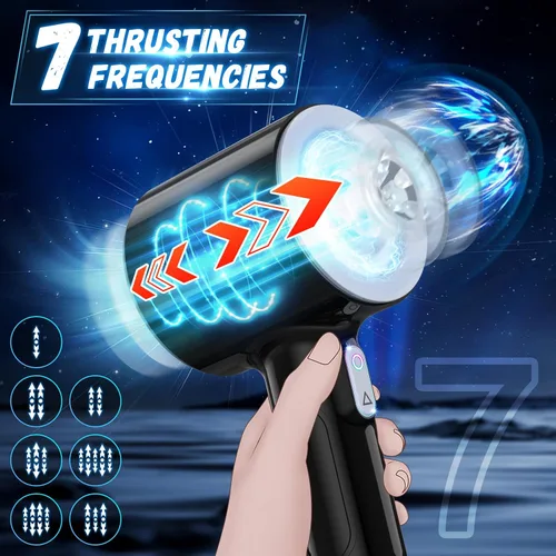 Miniatura 2 de Masturbadores masculinos de empuje automático, masturbadores masculinos de bolsillo con 7 modos de empuje y vibración para hombre, máquina sexual