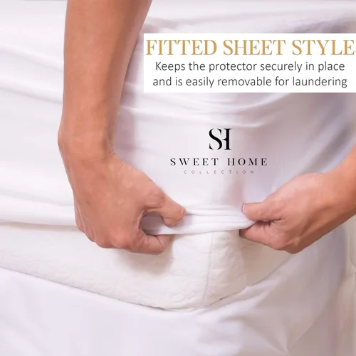 Miniatura 4 de Sweet Home Collection Protector de colchón impermeable de alta calidad, protector de cama de algodón suave con revestimiento trasero de membrana