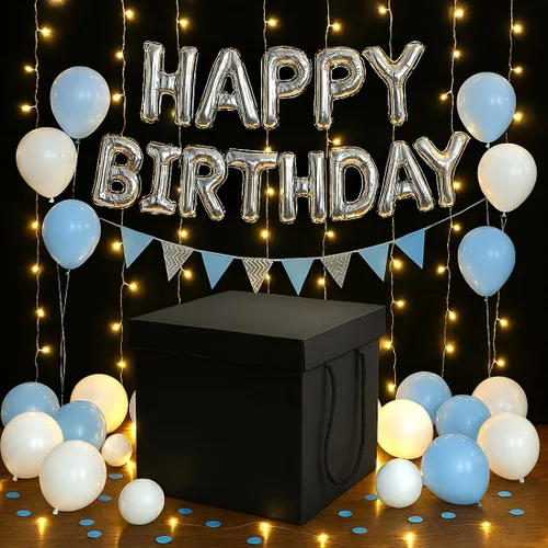 Miniatura 6 de Caja de regalo extragrande con tapas y asa, caja de regalo plegable negra de 12.6 pulgadas para cumpleaños, fiestas, duchas, día de San Valentín