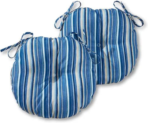 Miniatura 63 de Greendale Home Fashions Cojín redondo para asiento bistro de 15 pulgadas, 2 unidades (paquete de 1), Adobe Stripe