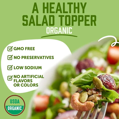 Miniatura 5 de NaturSource Ensalada orgánica de anacardo glaseado con fresa, aderezos para ensaladas, semillas y arándanos, crujientes, semillas mixtas, avena