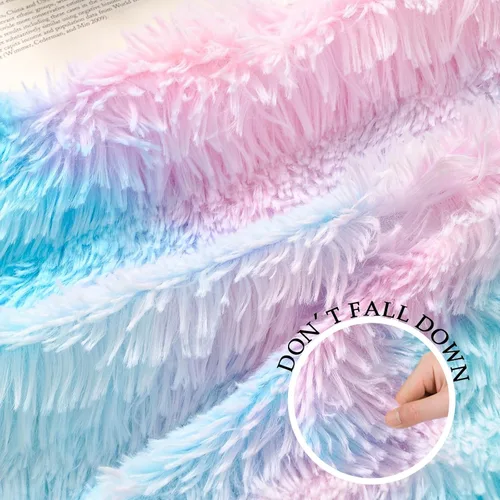Miniatura 7 de Exclusivo Mezcla Manta de Cama Mullida de Piel Sintética Tamaño King, Mantas Reversibles Shaggy de Vellón Sherpa Teñido Tie Dye, Mantas Mullidas