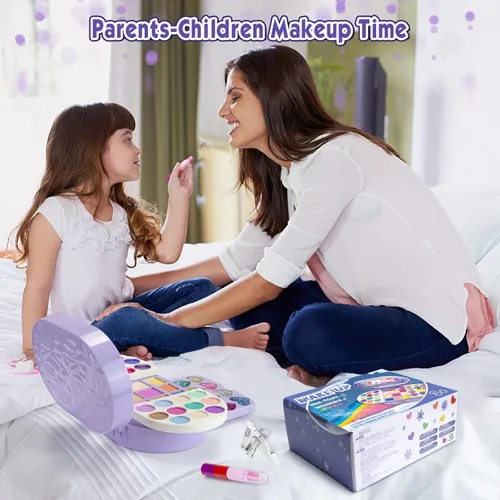 Miniatura 6 de Tomons Kit de maquillaje para niños para niña, juego de belleza de juguete cosmético lavable real, juguetes de cumpleaños, regalo para niñas de 3