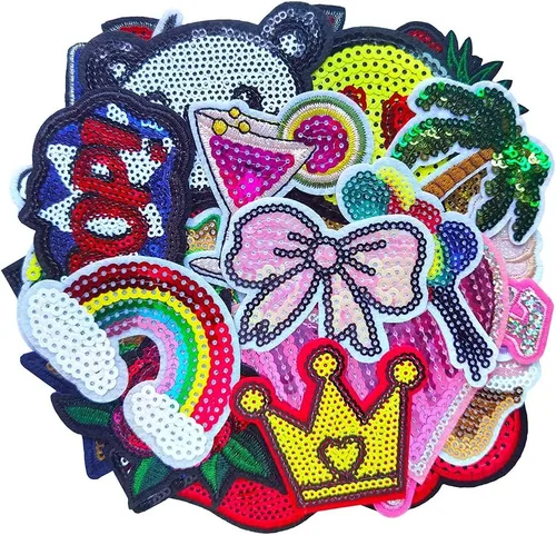 Miniatura 2 de Qingxi Charm Lentejuelas para coser o planchar en parches bordados para ropa, vestido, sombrero, pantalones, zapatos, cortina, decoración de costura