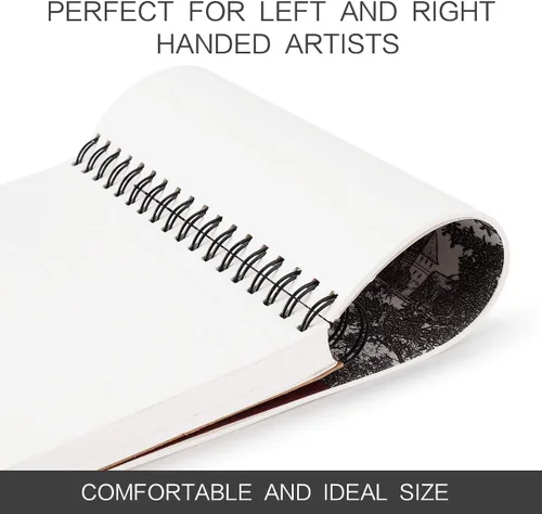 Miniatura 5 de Bachmore - Bloc de bocetos de 9 x 12 pulgadas (68 libras/3.53 oz), 100 hojas de libro de bocetos encuadernado en espiral para artistas profesionales