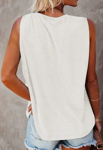 Miniatura 5 de TECREW Camiseta sin mangas de verano para mujer, cuello redondo, informal, básica
