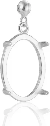 Bandeja colgante de plata de ley 925 para bricolaje, configuración de base de camafeo con cuentas deslizantes de silicona de 0.118 in para 4 x 6/5 x