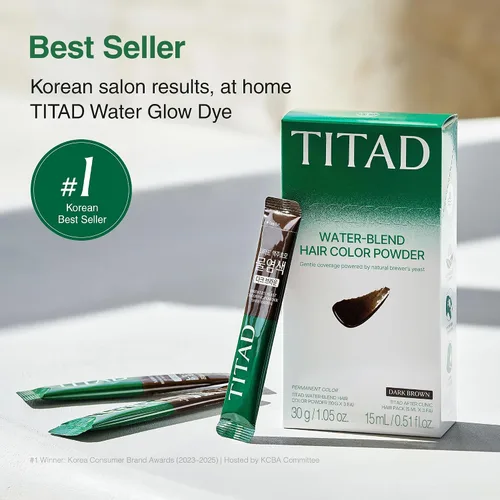 Miniatura 2 de Tinte coreano para el cabello, marrón oscuro, polvo de color mezcla de agua para hasta un 100% de cobertura de canas, sin amoníaco, sin PPD