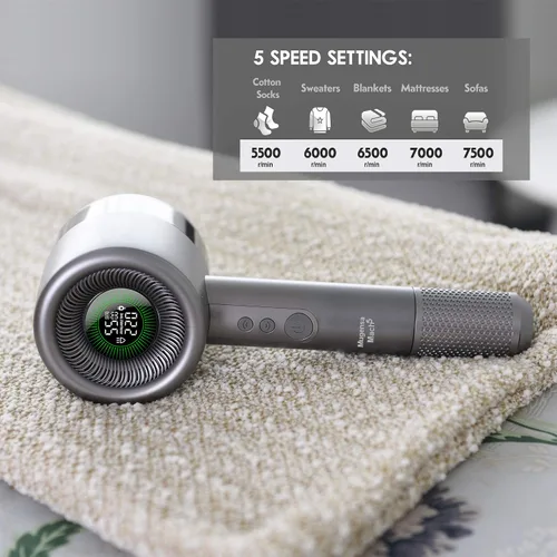 Miniatura 6 de Máquina de afeitar de tela para quitar pelusas para ropa y muebles, 5 velocidades, elimina la pelusa y las pelusas, rodillo de pelusa adicional