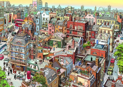 Miniatura 2 de Heye Nuevo para 2016 Sherlock and Co/Gobel/Knorr Triangular Puzzles (2000 piezas, multicolor)