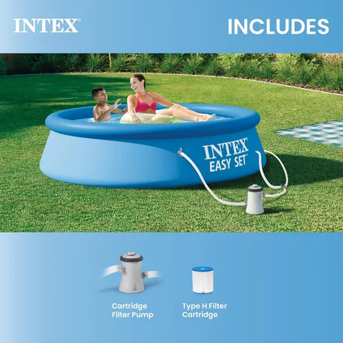 Miniatura 5 de INTEX 28107EH Juego de piscina inflable fácil de instalar: 8 pies x 24 pulgadas - Incluye bomba de filtro de cartucho de 330 GPH