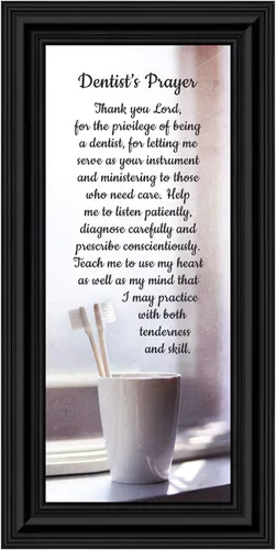 Miniatura 9 de Crossroads Home Décor Marco de fotos The Dentist Pray, cuadros de oficina dental, 7432BW