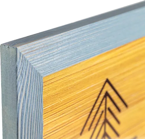 Miniatura 4 de Marco de fotos de madera rústica de 11 x 14 – 100% madera maciza natural ecológica envejecida para montaje en pared, color azul