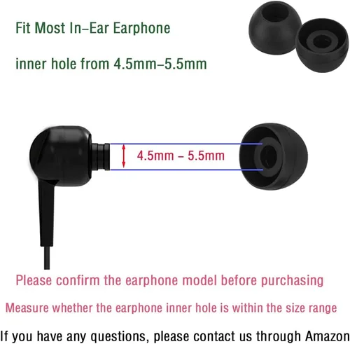 Miniatura 4 de Puntas de silicona de repuesto para auriculares internos - 10 pares (negro)