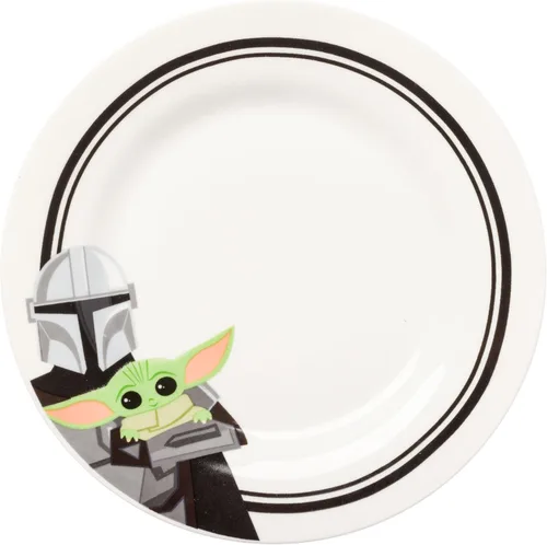 Miniatura 6 de Silver Buffalo Star Wars The Mandalorian and The Child Baby Yoda Grogu - Juego de 4 platos de cerámica con borde de 8 pulgadas El mandaloriano