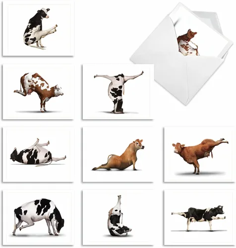 Miniatura 10 de The Best Card Company - 10 adorables tarjetas de notas en blanco (4 x 5.12 pulgadas) - Tarjetas de vida silvestre y animales, juego surtido