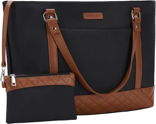 Miniatura 10 de VONXURY - Bolsa de mano para laptop para mujer, bolsa de hombro para computadora de 15.6 pulgadas, bolsa de trabajo para profesores, bolsa de viaje