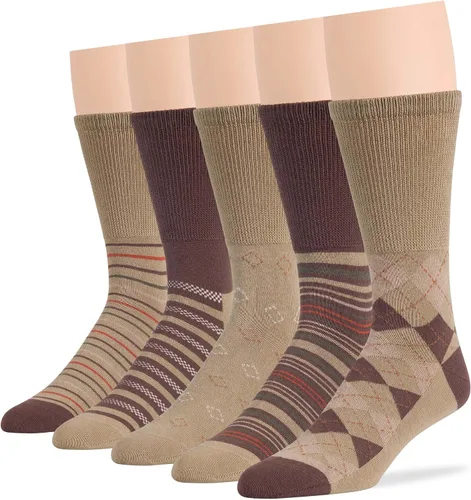 Miniatura 76 de 7BIGSTARS KINGDOM Calcetines de algodón para hombre, diabéticos, no vinculantes, paquete de 5 unidades, talla L/XL, Azul mezclilla, verde oliva