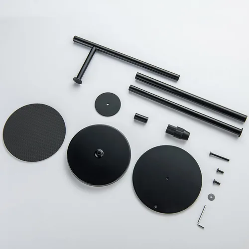 Miniatura 6 de Soporte de papel higiénico para el suelo del baño, altura ajustable y pesado, almacena 4 rollos de reserva, con estante superior de almacenamiento