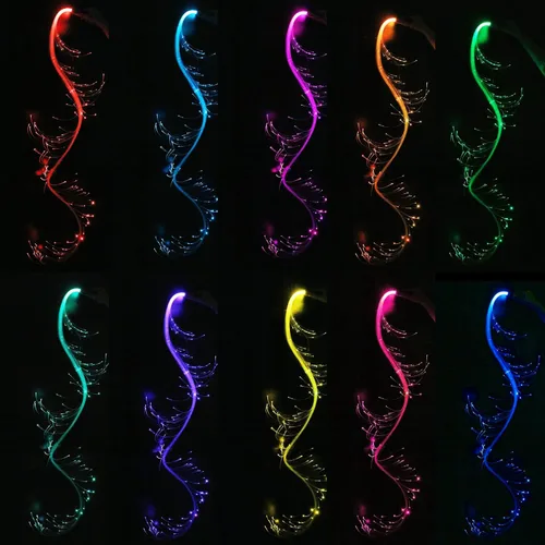 Miniatura 2 de AMKI Látigo de fibra óptica LED recargable de 6 pies, 360 giratorios, 360 efectos de modo, súper brillante, juguete de baile, ideal para fiestas Rosa