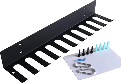 Miniatura 3 de Estante de almacenamiento multiusos para equipos de gimnasio, colgador de almacenamiento para bandas de resistencia, estante para barras, estante