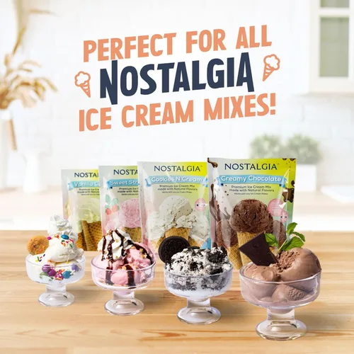 Miniatura 7 de Nostalgia Máquina Eléctrica para Hacer Helado - Máquina de Helado Suave al Estilo Antiguo Prepara Yogur Congelado o Gelato en Minutos - Divertido