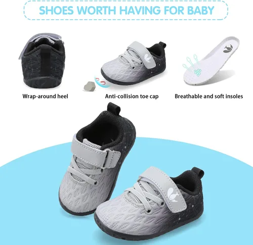 Miniatura 4 de FEETCITY Zapatillas de bebé para niños y niñas zapatos de primera caminata zapatos de cuna para recién nacidos zapatos de meter