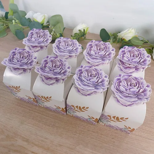 Miniatura 9 de Efavormart - Paquete de 12 bolsas de regalo de fiesta de té floral vintage de 6 x 7 x 3 pulgadas, bolsas de papel con asas de cinta para recuerdos
