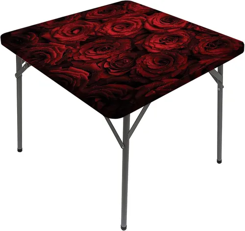 Miniatura 16 de Mantel cuadrado gris oscuro, patrón geométrico oriental marroquí, celosía cuadrada, se adapta a mesas de 24 x 24 pulgadas, para exteriores