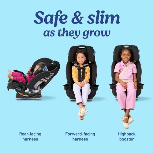 Miniatura 2 de Asiento de coche convertible 3 en 1 Graco Slimfit Diseño delgado y cómodo que ahorra espacio en su asiento trasero, Darcie
