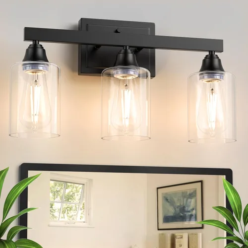 Miniatura 10 de VOLISUN Accesorios de iluminación de baño de níquel cepillado, 3 luces de cambiador de baño sobre espejo, luces de cambiador modernas para baños