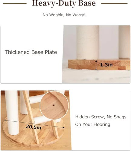 Miniatura 5 de Wood Cat Tree for Large Cats, 50'' Modern Indoor Cat Tower with Basket Beds, Cat Condo & Clear Hammock, Multi-Level Wooden Cat Furniture for Home