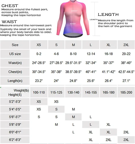 Miniatura 6 de Wulibike Maillot de ciclismo para mujer, manga larga, con bolsillos