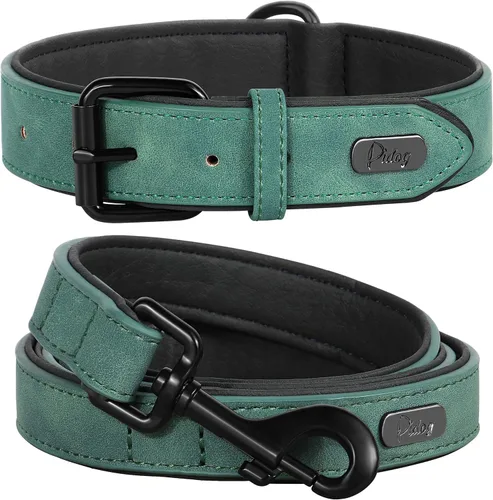 Miniatura 17 de Didog Collar de perro de piel sintética acolchado suave, transpirable y ajustable para perros pequeños, cómodo para paseos diarios, marrón, ajuste M