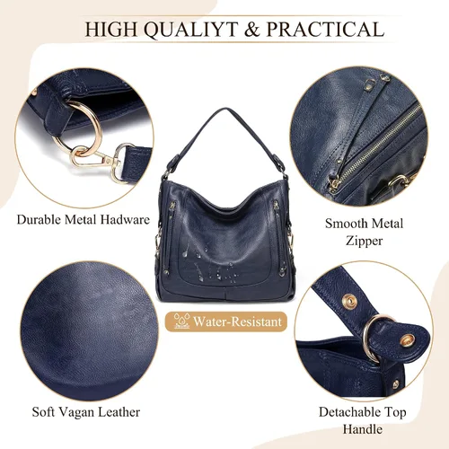 Miniatura 3 de Kasqo - Bolsas de piel grandes para mujer, con correa desmontable