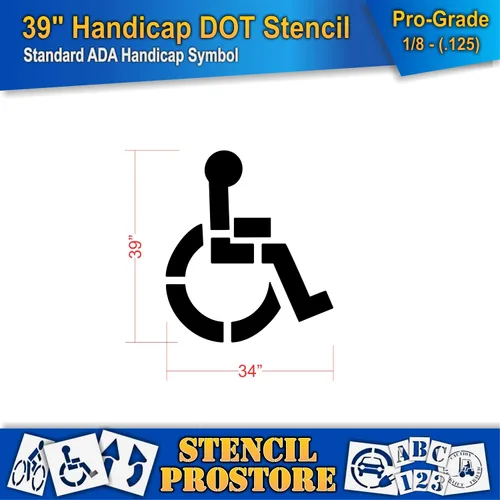 Miniatura 2 de Plantillas de pavimento – 39 pulgadas – Hándicap – Plantilla ADA – 39 pulgadas x 34 pulgadas x 1/8 pulgadas (128 mil) – Grado profesional