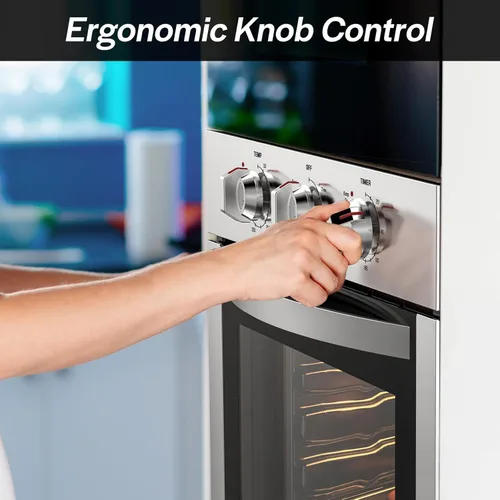 Miniatura 3 de Empava Horno eléctrico de pared individual integrado de 24 pulgadas con convección y asador, 10 modos de cocción, control táctil de pantalla, acero