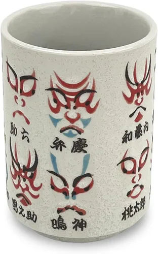 Miniatura 3 de Taza de té japonesa - Cerámica 9 fl oz, Yunomi taza, sushi hecho en Japón (C3-16 Kabuki sukeroku)