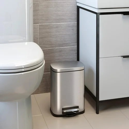 Miniatura 3 de iTouchless SoftStep Cubo de basura de baño con pedal delgado de 1.32 galones con filtro de olor AbsorbX y cubo interior extraíble, a prueba