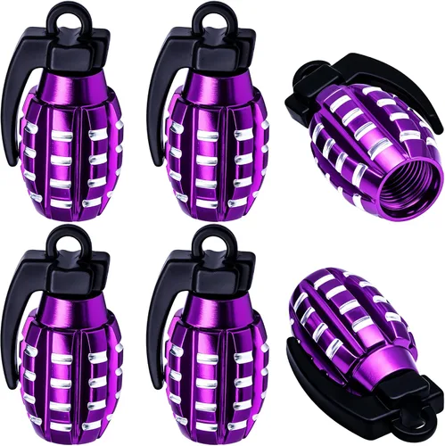 Miniatura 53 de 6 tapas de válvula de neumático, cubiertas universales de válvula de neumático de aleación de aluminio para automóviles, camiones, SUV, Rojo