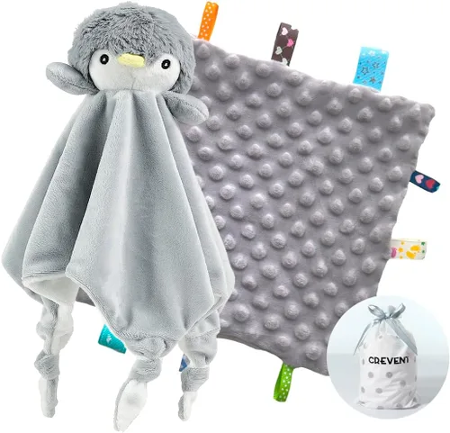 Miniatura 33 de CREVENT - Manta de felpa acogedora para bebé, mantita de seguridad con caras de animales para niños pequeños, regalo para bebés recién nacidos