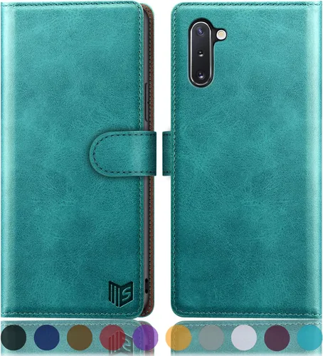 Miniatura 7 de SUANPOT Funda de piel tipo cartera para Samsung Galaxy Note 10 de 6.3 pulgadas con bloqueo RFID, tarjetero para tarjetas de crédito, libro con tapa