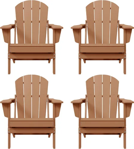 Miniatura 35 de HDPE Laguna Silla Adirondack plegable de polietileno (juego de 2), teca
