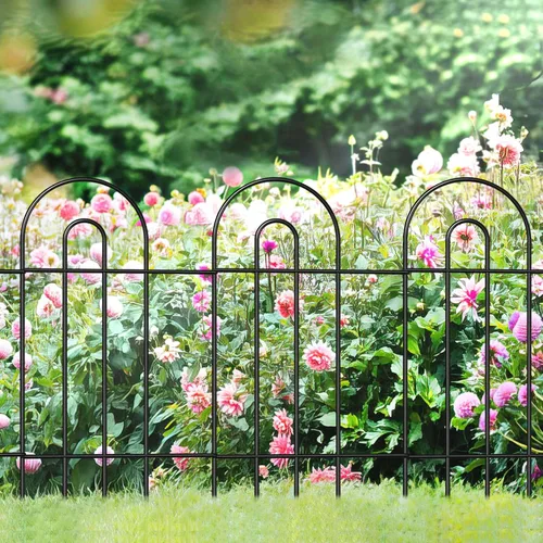 Miniatura 7 de FOREHOGAR Borde decorativo blanco para valla de jardín, 18 pulgadas x 50 pies, alambre de metal para exteriores, valla de jardín, cama de flores