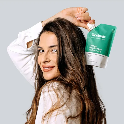 Miniatura 3 de Geologie Cooling Hair Co-Wash Limpiador de cabello, acondicionador, máscara y suero 4 en 1, aceite de árbol de té, aloe vera, escualano y fórmula