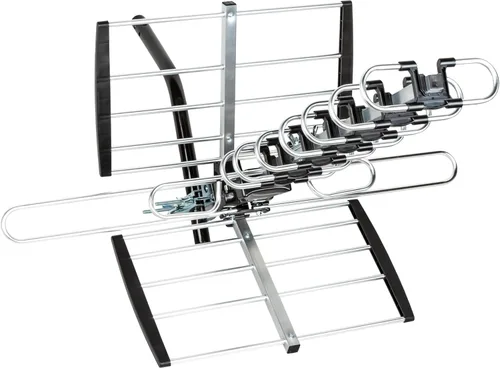 Miniatura 7 de Five Star Antena HDTV versión 2025 mejorada VHF/UHF 4K 200 millas de alcance con divisor de antena, soporte para 4 televisores y cable RG6 de 40